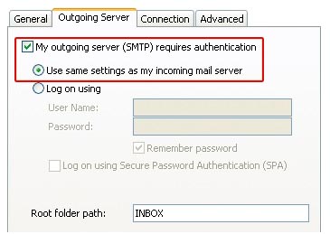 outlook incoming and outgoing mail server